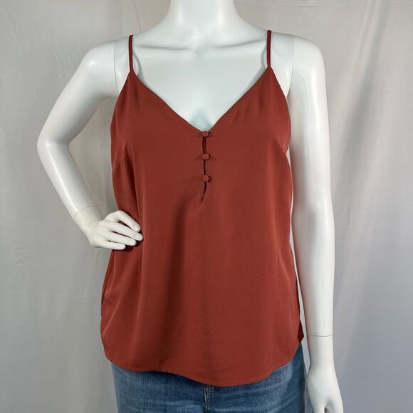 A New Day Burnt Orange V-Neck Tank Top Small - Picture 1 of 7
